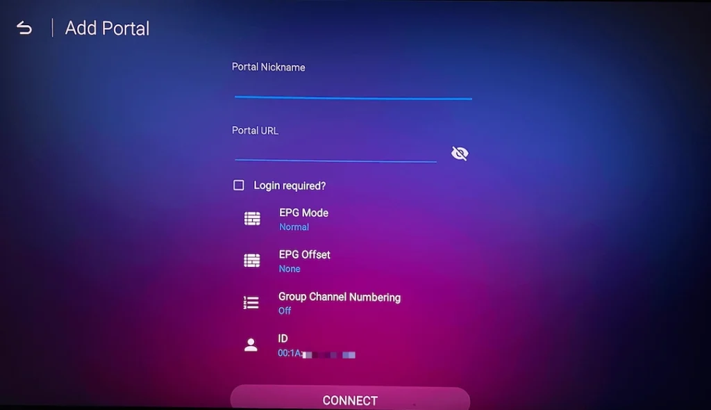 installer un portal sur l'application mytvonline
